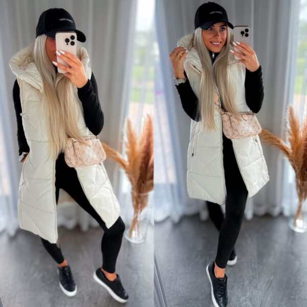 Beež tepitud soe vest naistele