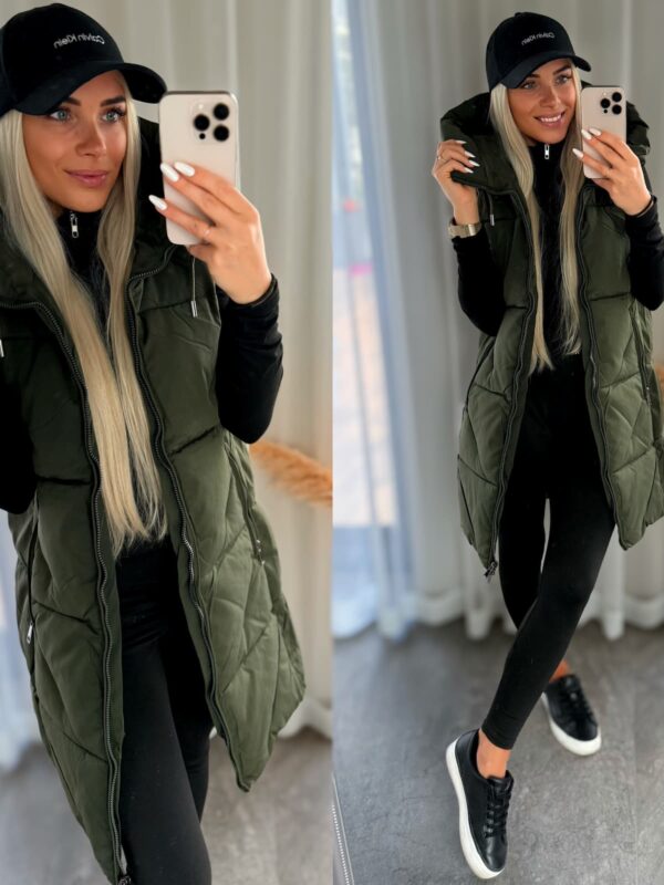 Khaki tepitud soe vest naistele