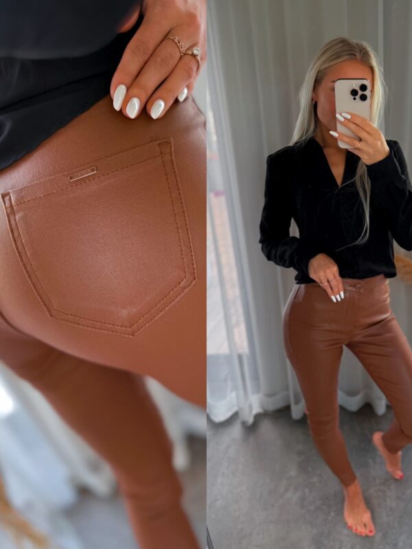 Mattnahksed püksid naistele - copper