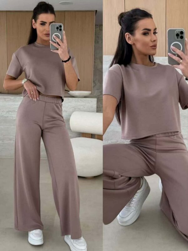 Pruun kaheosaline komplekt naistele