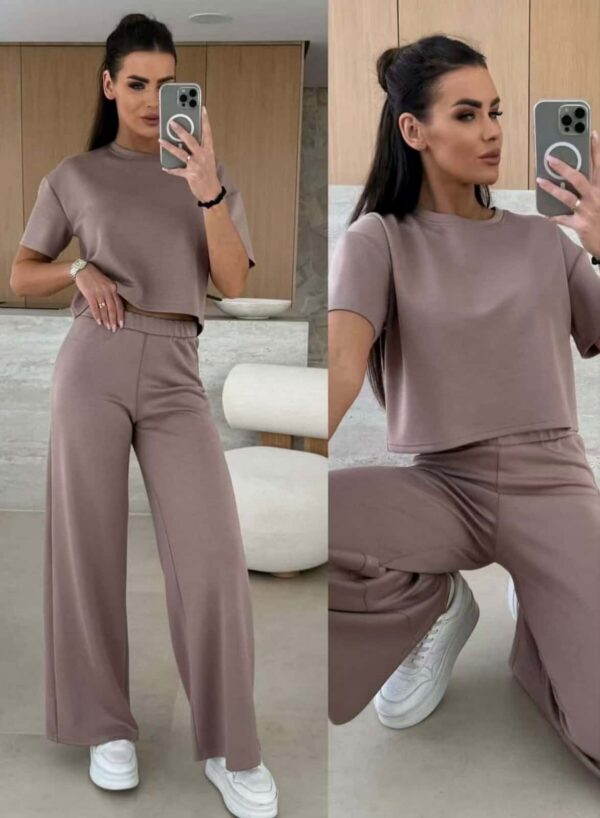 Pruun kaheosaline komplekt naistele