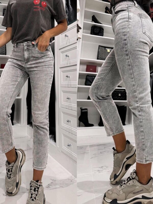 Hallid mom-fit teksad