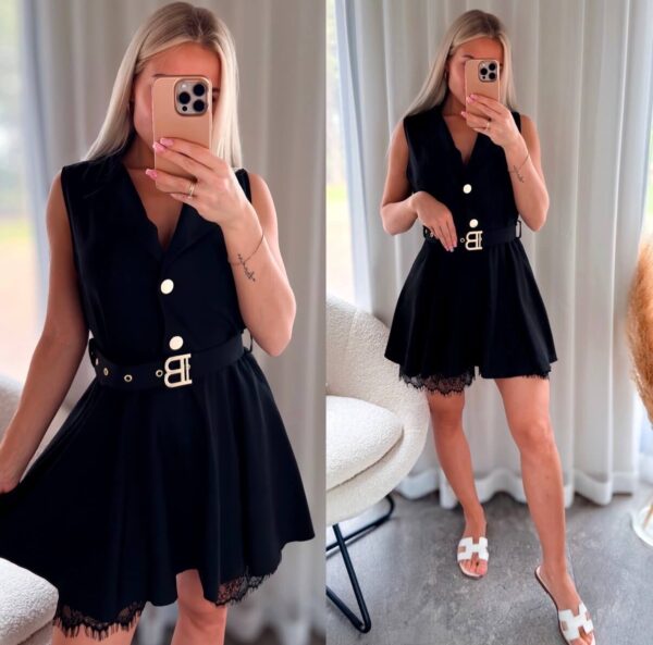 Elegantne jumpsuit-kleit vööga