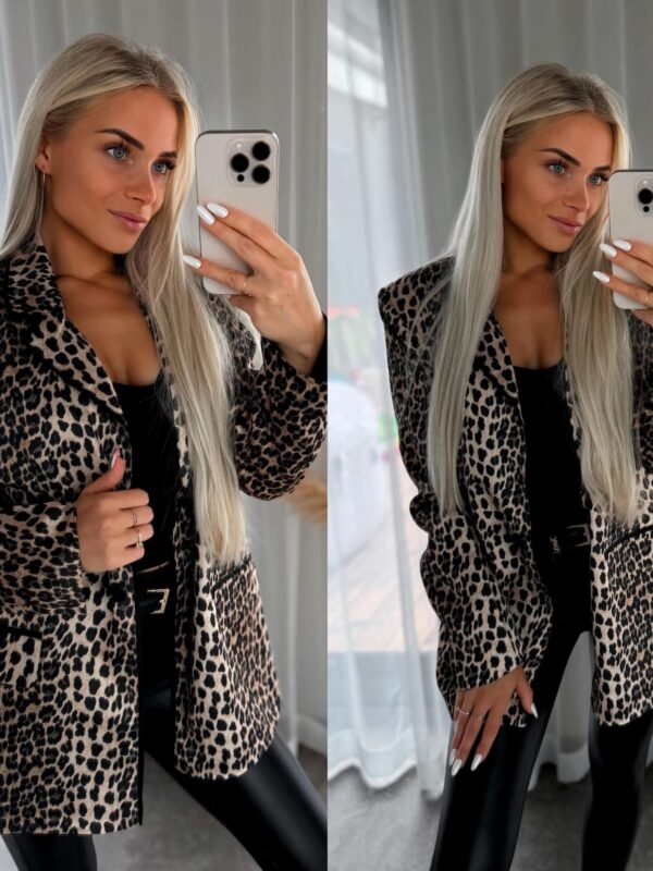 Leopardimustriline oversized pintsak