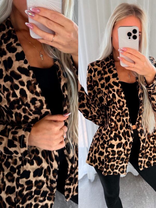 Leopardimustriline õhuke jakk