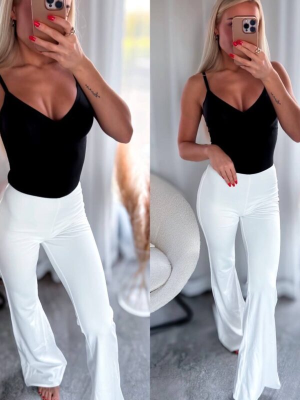 Valged alt laiad püksid