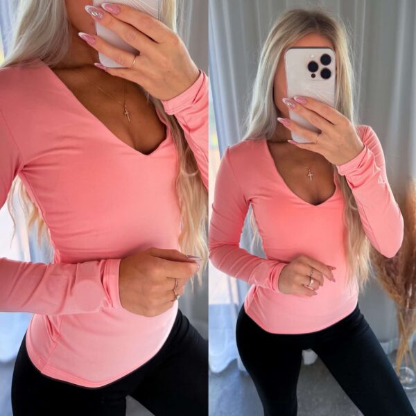 VDR-VD1802-PNK Roosa pikkade varrukatega pluus