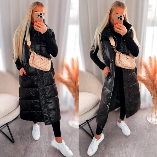 Must pikk tepitud vest