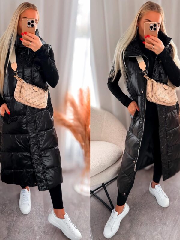 Must pikk tepitud vest