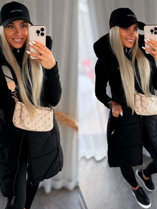 Must tepitud soe vest naistele