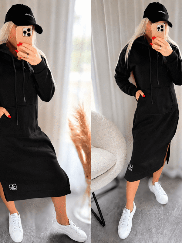 HD-DRS-01-BLK Must kapuutsiga naiste pusakleit
